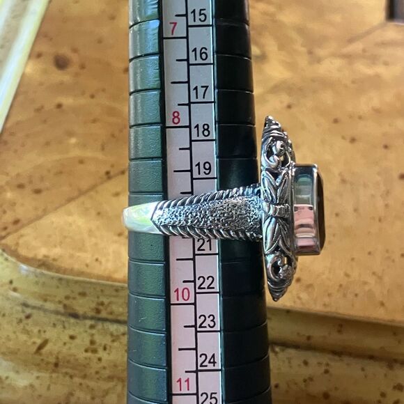 Moroccan Amethyst Sterling Silver Artistic Dragonfly Ring Size 9 - Picture 8 of 9